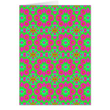 pink n green kaleidoscope greeting card