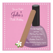 Pink Nail Polish Birthday Invite