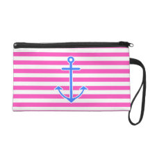 Pink Nautical Blue Anchor Wristlets