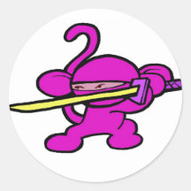Pink Ninja On Guard-No Words Sticker