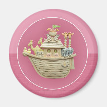 Pink Noah's Ark Fridge Magnets