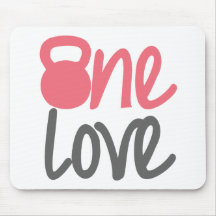 Pink "One Love" Mouse Pad