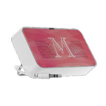 Pink Orange Pattern Monogram iPod Speaker