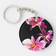 Pink Orchid. Acrylic Key Chain