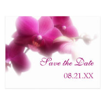 Pink Orchid Save the Date Announcement Postcard