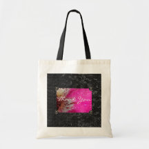 Pink Orchid Thank You Tote Canvas Bag