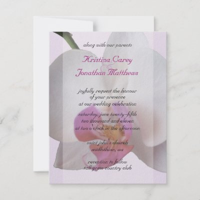 Pink Orchid Wedding Invitation by elizdesigns