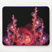 Pink Orient Fractal Mouse Pad