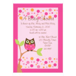 Pink Owl Baby Shower Invitation-hotpink by request