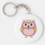 Pink Owl Keychain