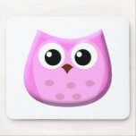 Pink Owl Mouse Pads