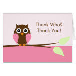 Pink Owl Thank You Cards
