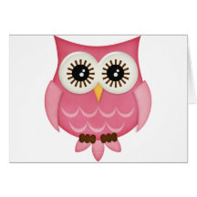 Pink Owls Greeting Cards