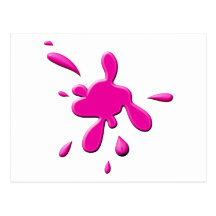 Pink Paint Splodge Post Cards