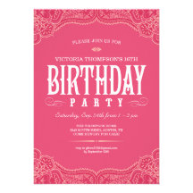 Pink Paisley Birthday Invitations