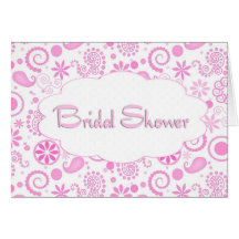Pink Paisley Bridal Shower Invitation Greeting Card