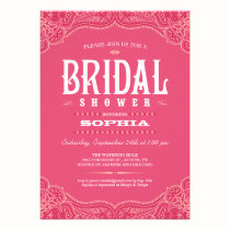 Pink Paisley Cowgirl Bridal Shower Invitations invitations