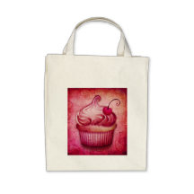 pink paisley cupcake canvas bags