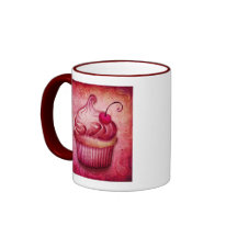 pink paisley cupcake mug