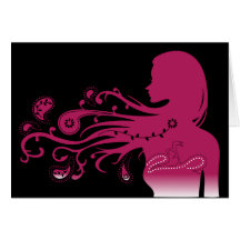 pink paisley greeting card