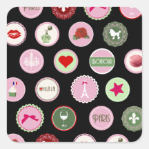 Pink Paris love girly pattern Sticker