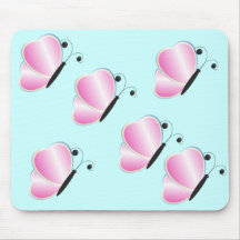 Pink Pastel Butterfly Mousepad