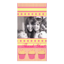 Pink pastel Cupcakes Customised Photo Card