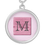 Pink Patterned Image, with Custom Monogram Letter Pendants