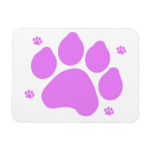 Pink Paw Print Flexible Magnet