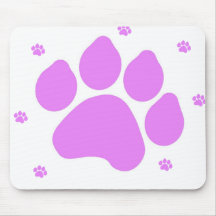 Pink Paw Print Mousepad