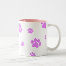 Pink Paw Print Mug