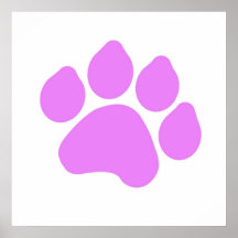 Pink Paw Print Poster