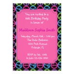 Pink  Peace Birthday Invites