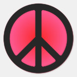 Pink Peace Symbol Stickers