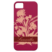 Pink peach floral customisable iphone 5 case