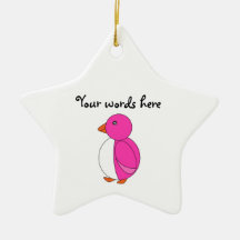 Pink penguin christmas ornament