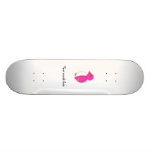 Pink penguin skateboard deck