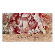 pink peony petals business card template