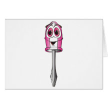 Pink Phillips Screwdriver Greeting Cards