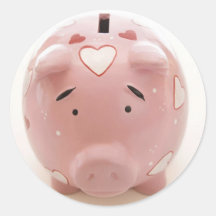 Pink Piggy Bank Sticker