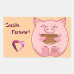 pink piggy eating cookie sticker