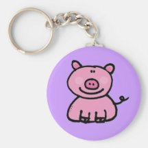 Pink piggy keychain