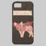 Pink Pigs Fly Polkadot Personalised  iPhone Case casemate cases