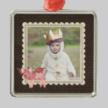 Pink Pigs Fly Polkadot Photo Ornament ornaments