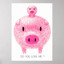 Pink Pigs Print