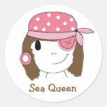 Pink Pirate Girl Stickers