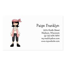 Pink Pirates · Pirate Girl #10 Business Card Template