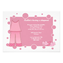 Pink PJ's Sleepover Invitation