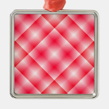 Pink Plaid Background Christmas Ornament