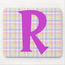 Pink plaid personalised mouse pad